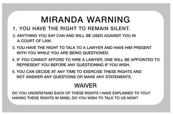 Miranda Rights, Warning | Traducción jurídica y jurada de inglés a español